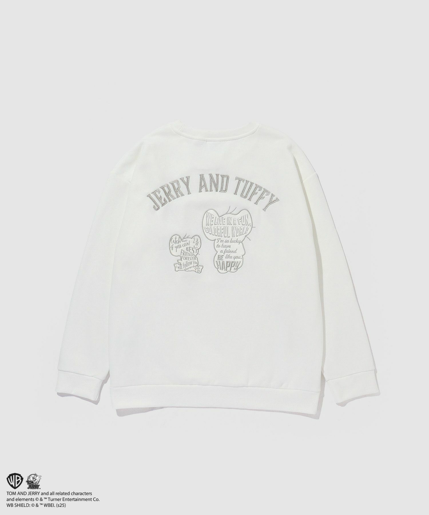 Tom and Jerry ジェリー タフィー 合皮刺繍トレーナー メンズ