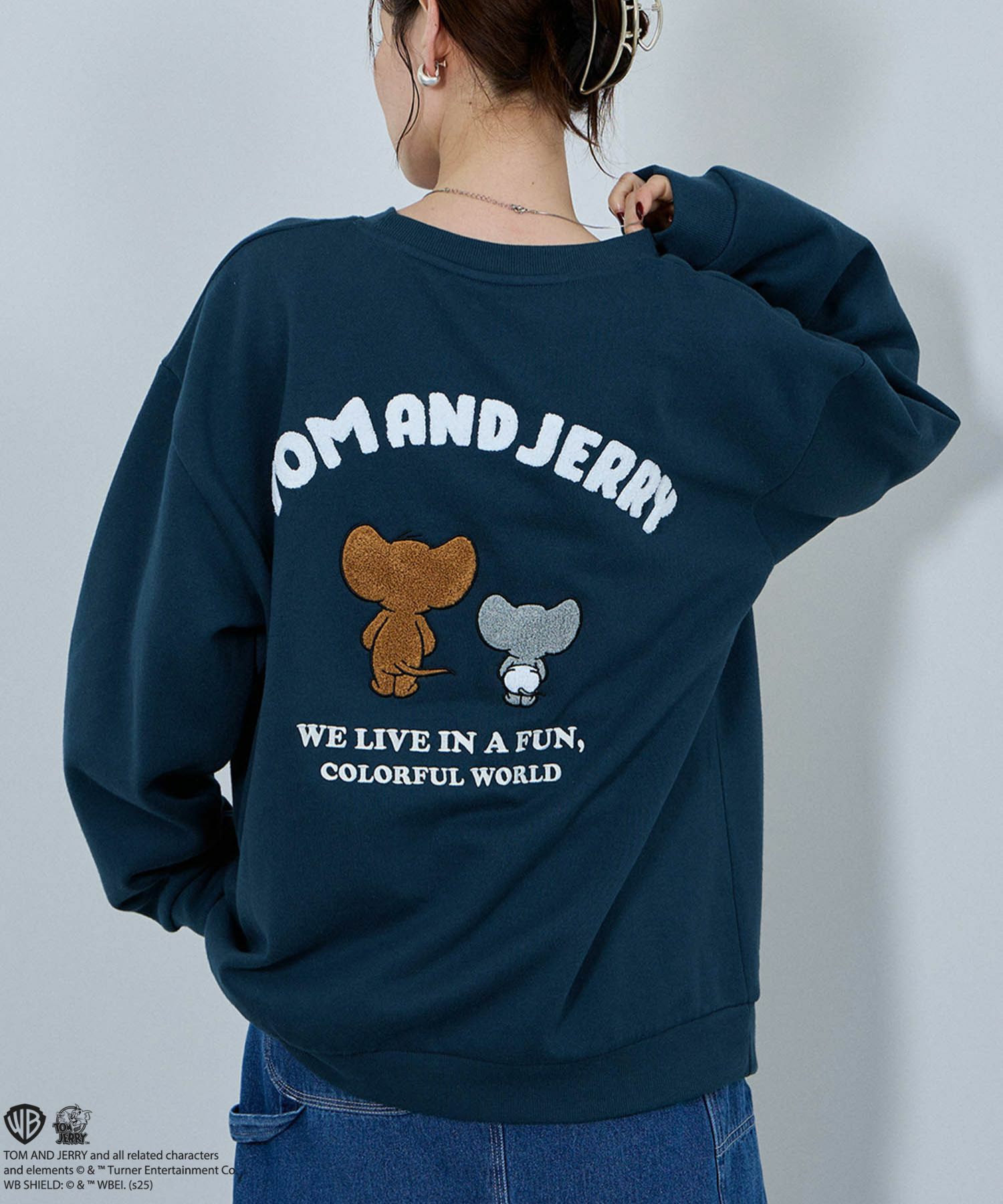 Tom and Jerry ジェリー タフィー サガラ刺繍トレーナー メンズ商品サムネイル-4
