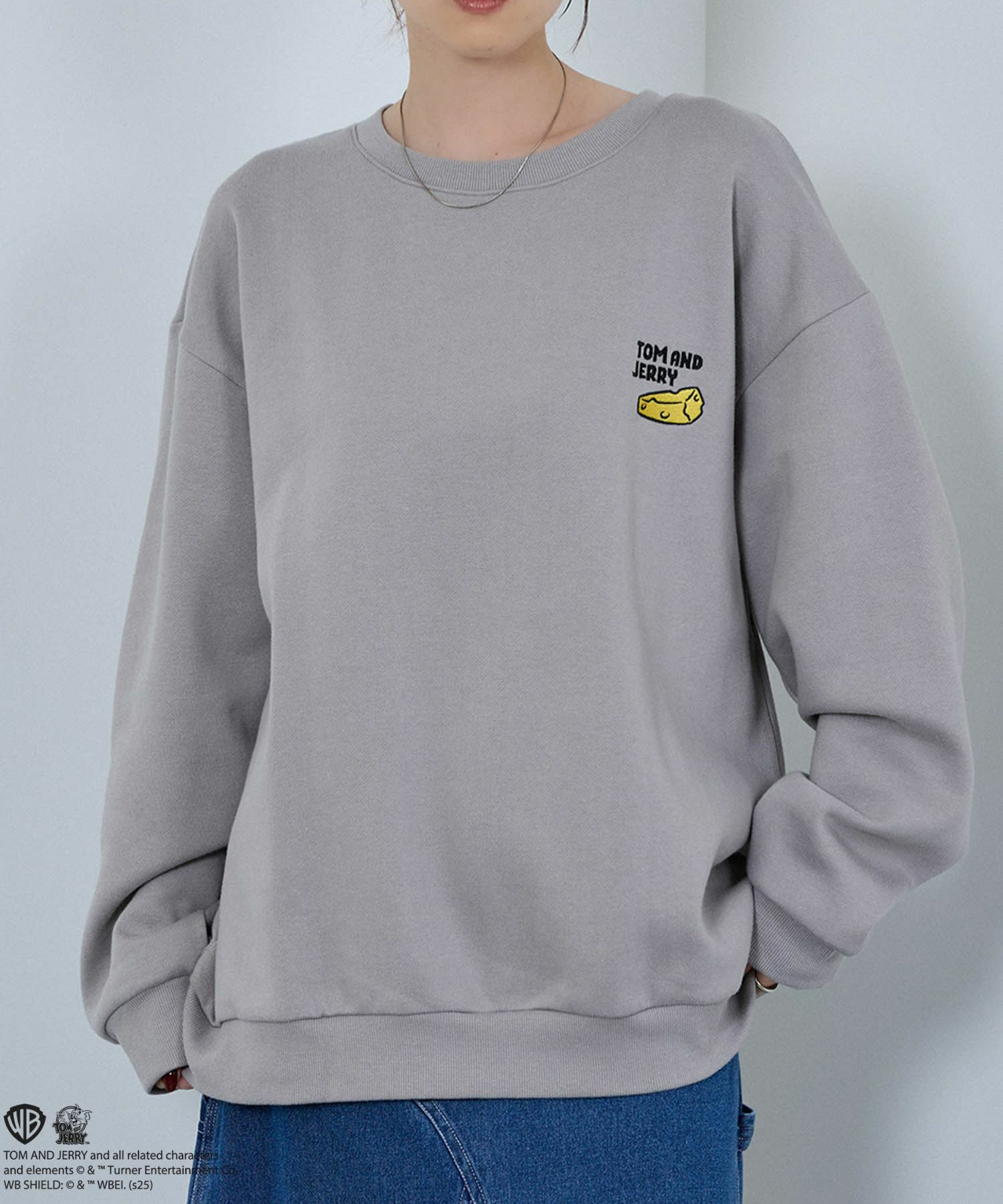 Tom and Jerry ジェリー タフィー サガラ刺繍トレーナー メンズ
