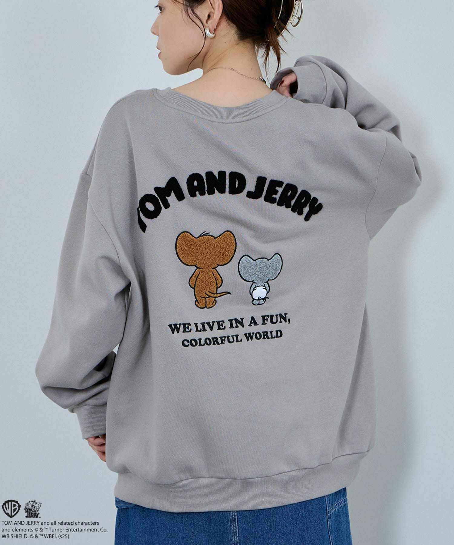 Tom and Jerry ジェリー タフィー サガラ刺繍トレーナー メンズ商品画像-6