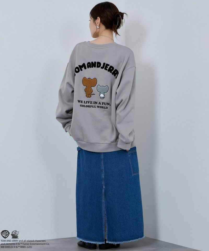 Tom and Jerry ジェリー タフィー サガラ刺繍トレーナー メンズ