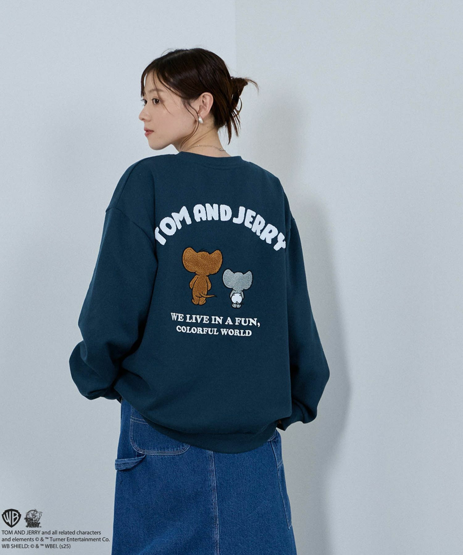 Tom and Jerry ジェリー タフィー サガラ刺繍トレーナー メンズ商品画像-22