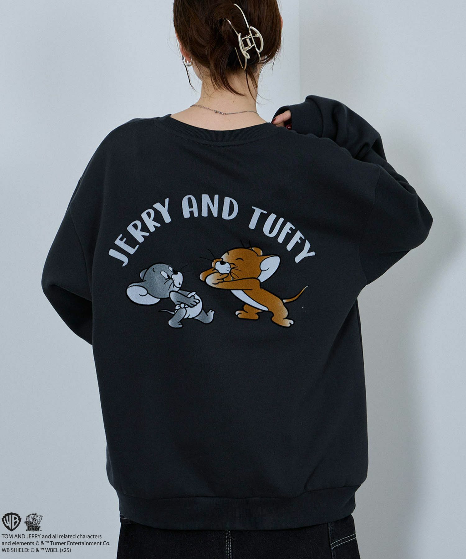 Tom and Jerry ジェリー タフィー フロッキートレーナー メンズ