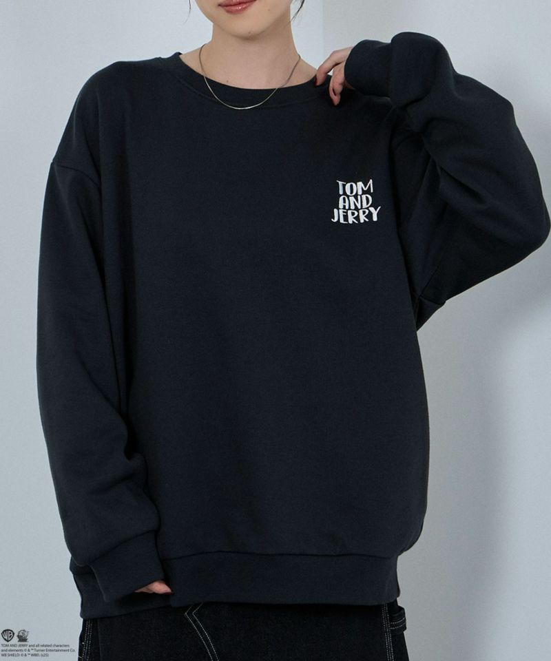 Tom and Jerry ジェリー タフィー フロッキートレーナー メンズ商品画像-3