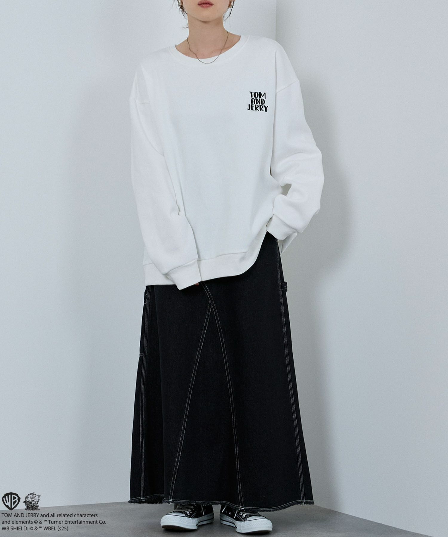 Tom and Jerry ジェリー タフィー フロッキートレーナー メンズ商品画像-9