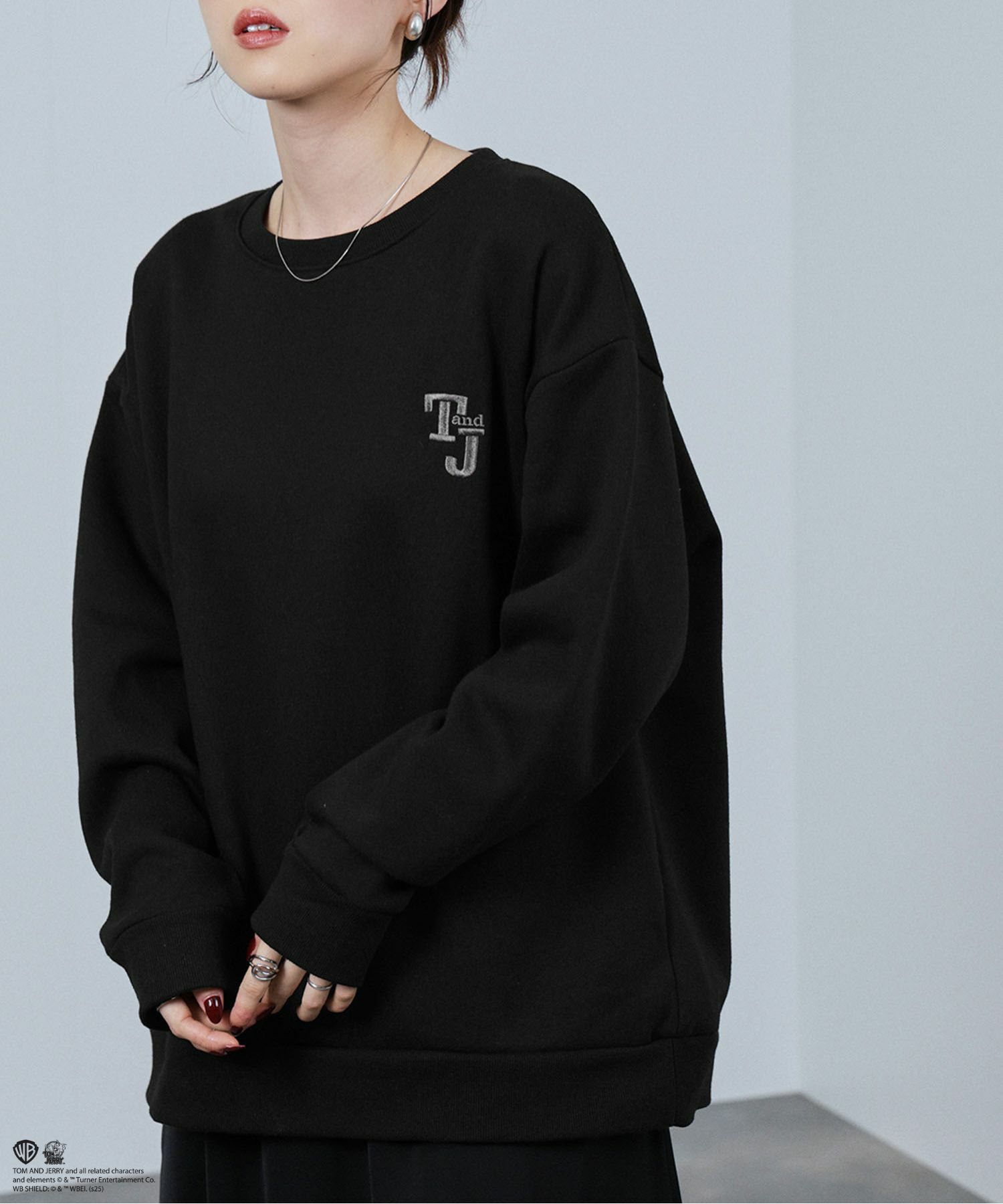 Tom and Jerry ジェリー タフィー 合皮トレーナー メンズ商品画像-3