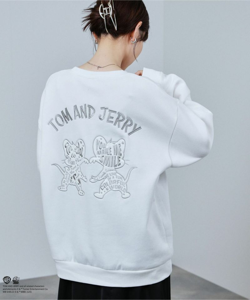 Tom and Jerry ジェリー タフィー 合皮トレーナー メンズ商品画像-11