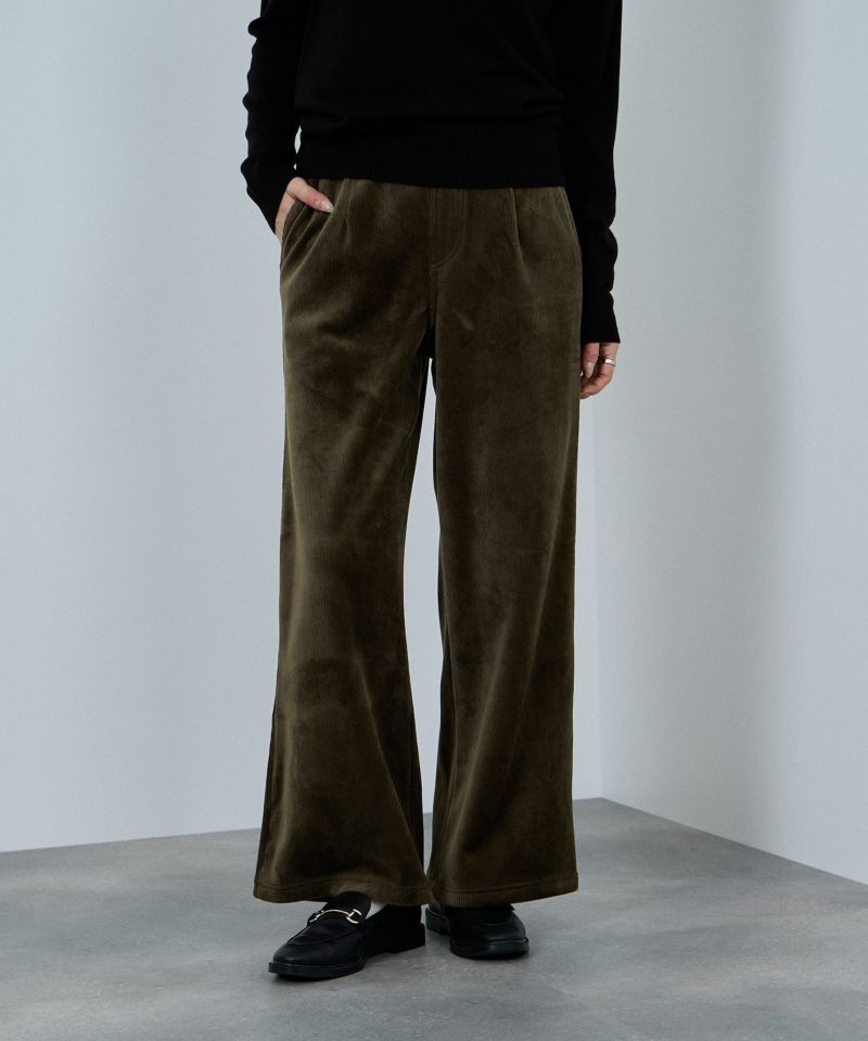 nAvy  MAC HEAT コーデュロイ裏ベロアワイドパンツ レディース商品画像-4