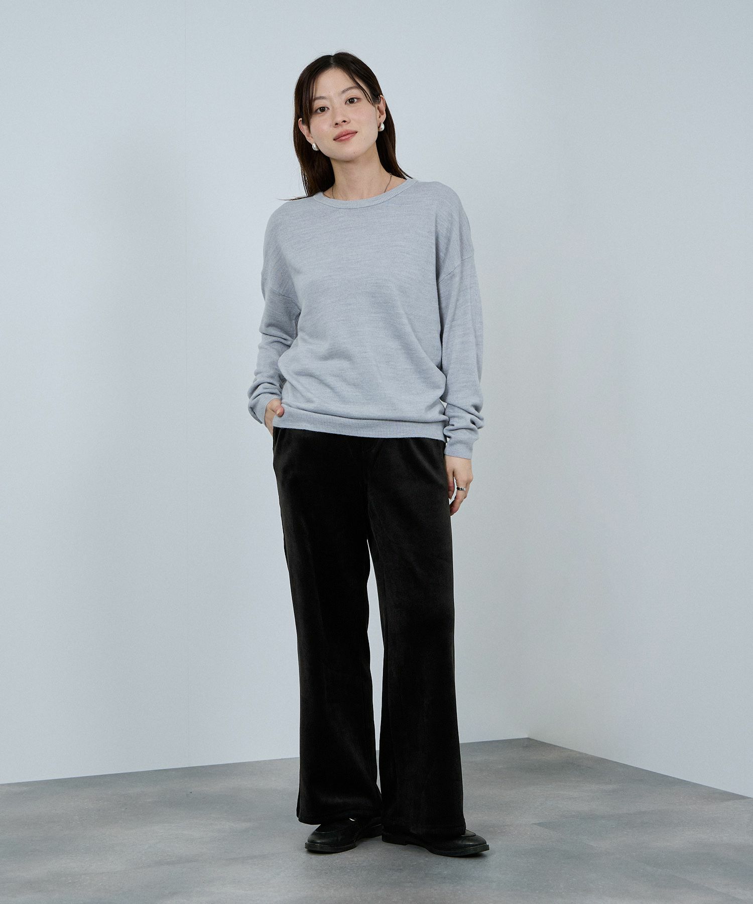 nAvy  MAC HEAT コーデュロイ裏ベロアワイドパンツ レディース商品画像-9