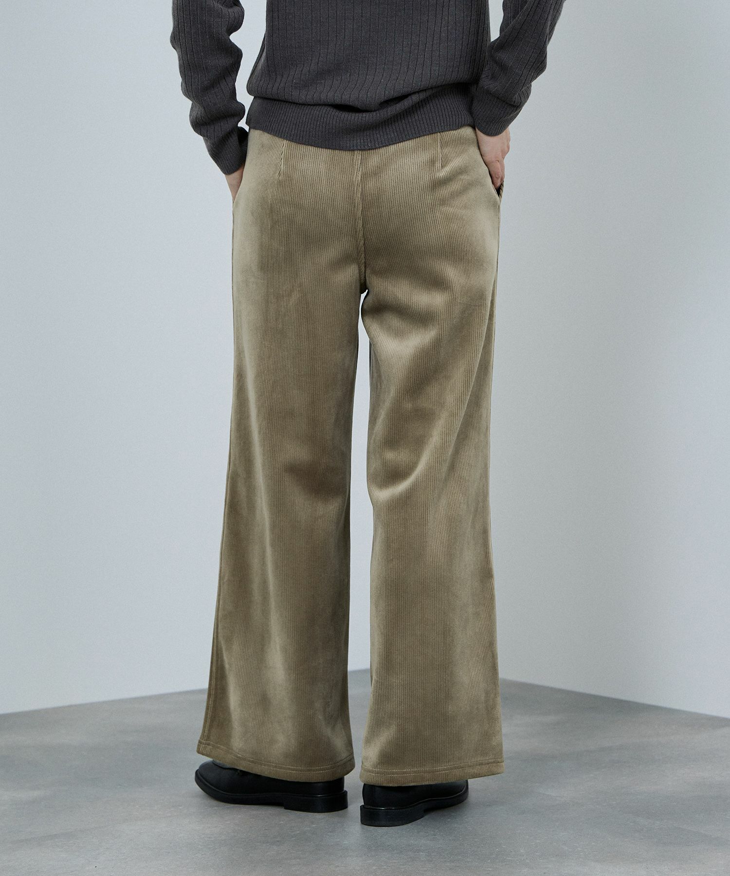 nAvy MAC HEAT コーデュロイ裏ベロアワイドパンツ レディース