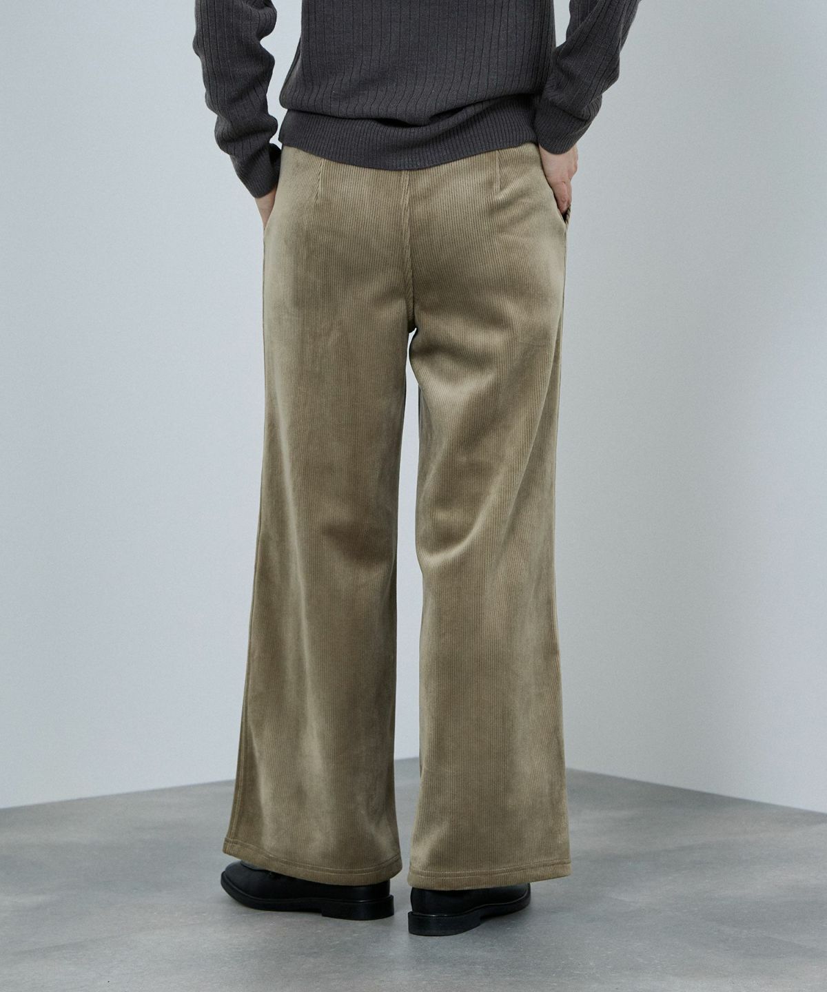 nAvy MAC HEAT コーデュロイ裏ベロアワイドパンツ レディース