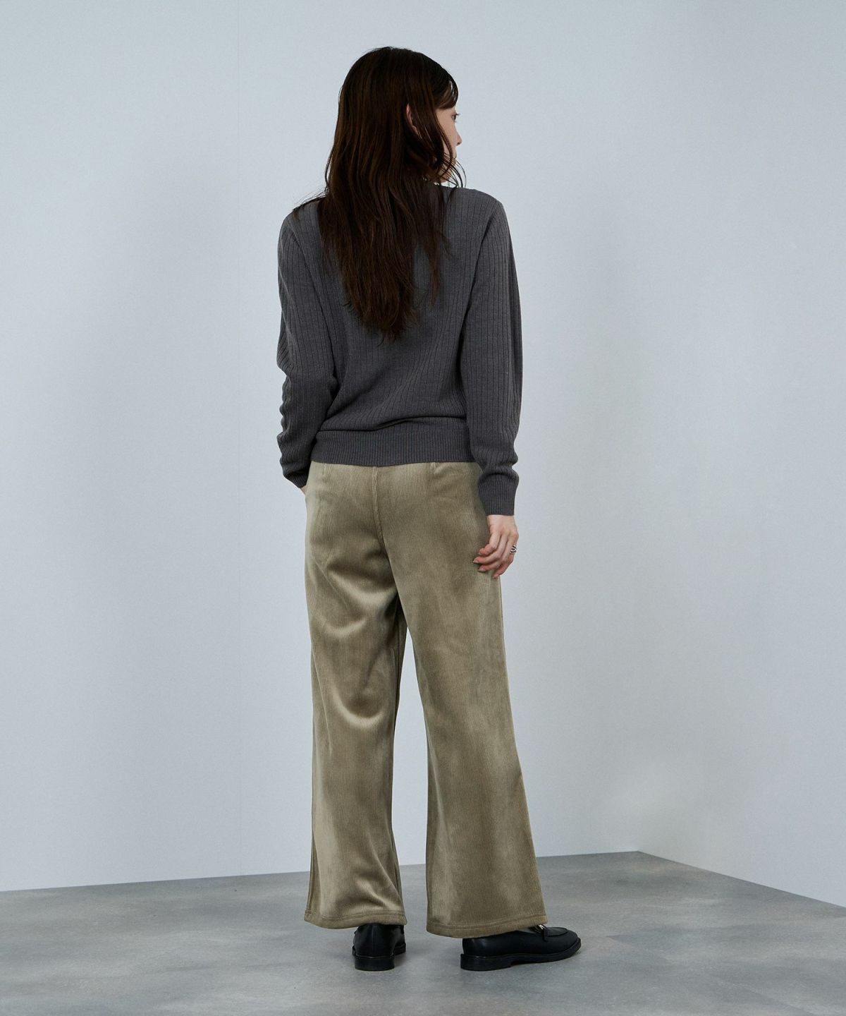 nAvy MAC HEAT コーデュロイ裏ベロアワイドパンツ レディース