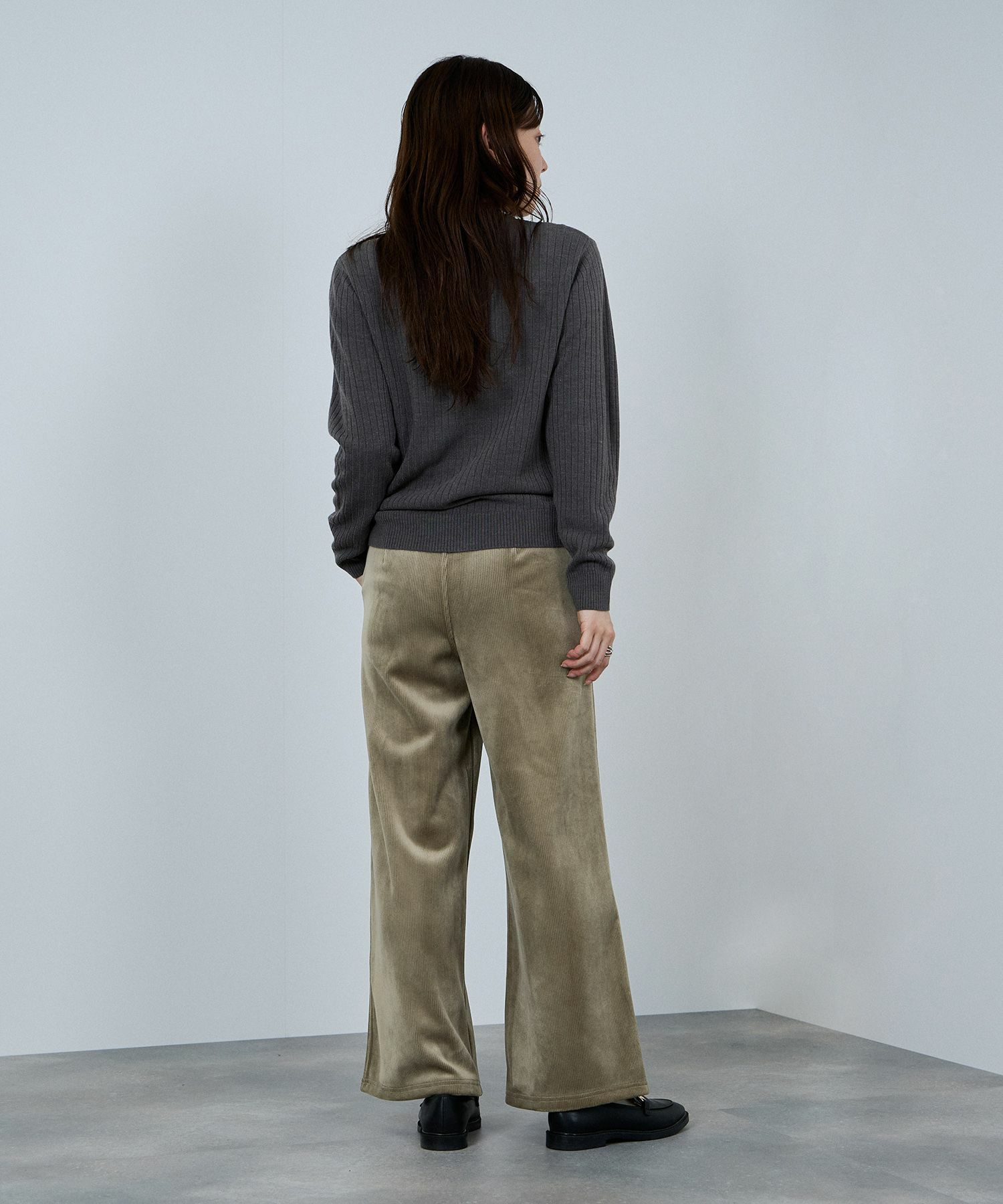 nAvy MAC HEAT コーデュロイ裏ベロアワイドパンツ レディース