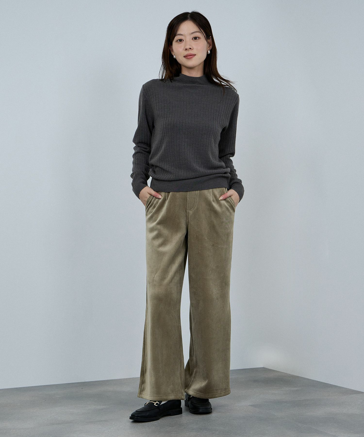 nAvy  MAC HEAT コーデュロイ裏ベロアワイドパンツ レディース商品画像-18