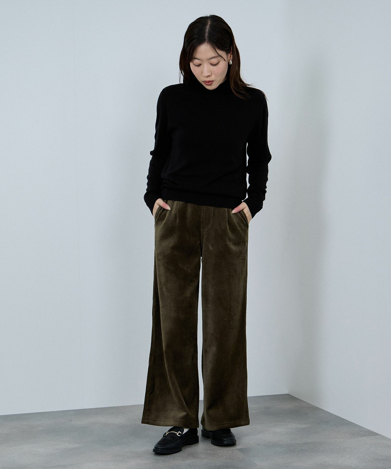 nAvy  MAC HEAT コーデュロイ裏ベロアワイドパンツ レディース商品画像-22