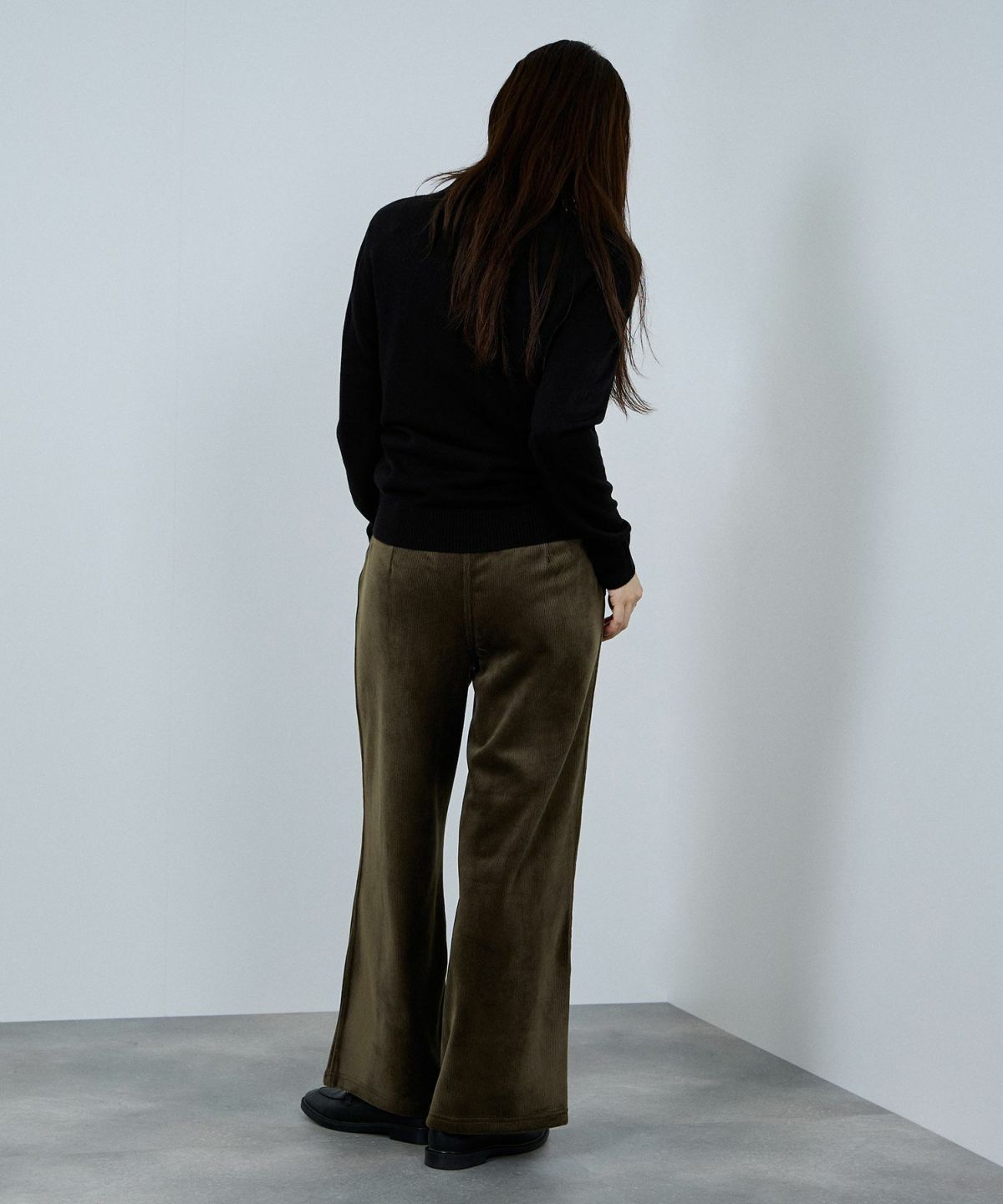 nAvy MAC HEAT コーデュロイ裏ベロアワイドパンツ レディース