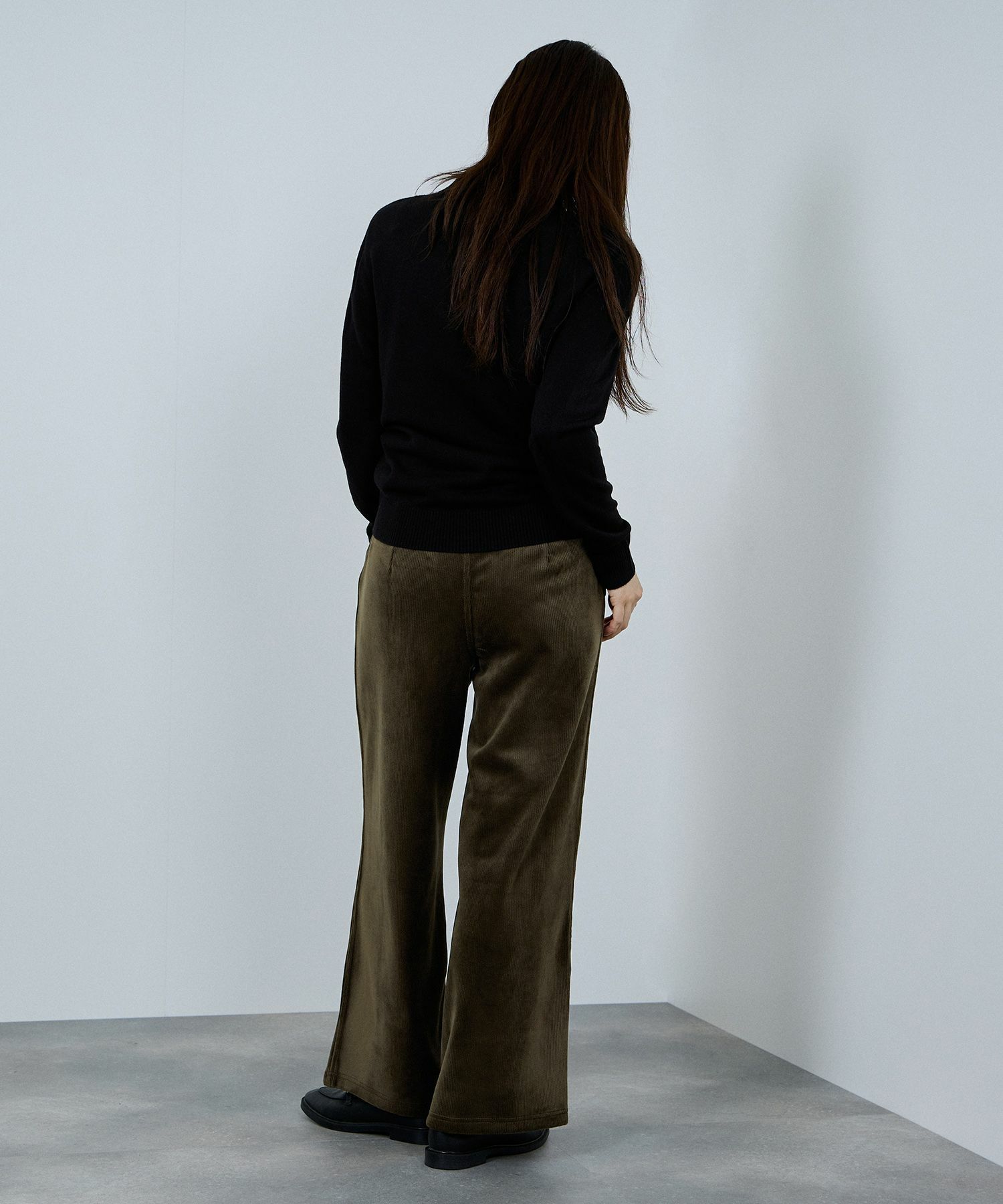 nAvy MAC HEAT コーデュロイ裏ベロアワイドパンツ レディース