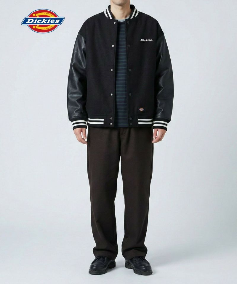 Dickies/ディッキーズ ロゴ刺繍 合成皮革切替 スタジアムジャンパー商品画像-7