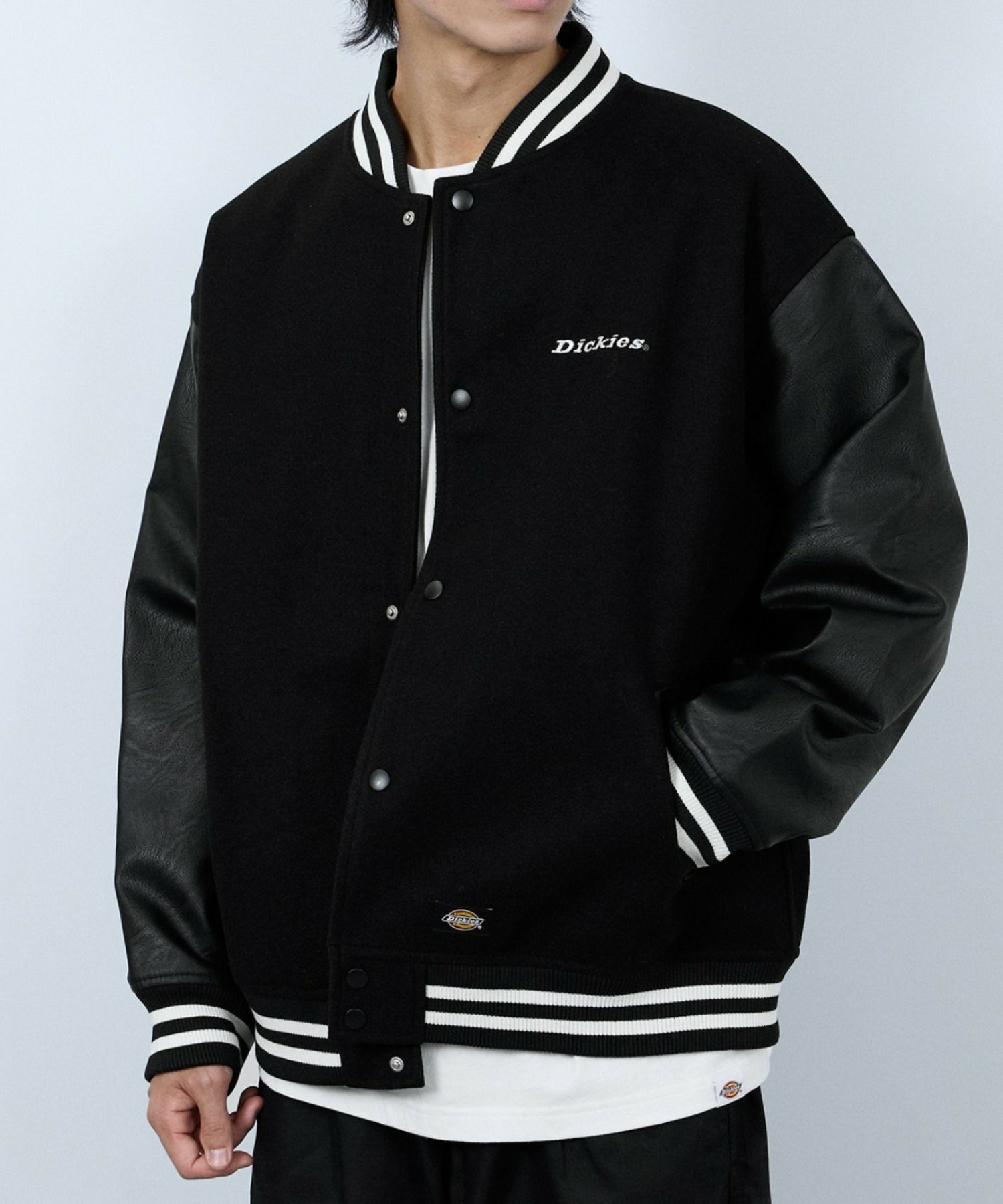 Dickies/ディッキーズ ロゴ刺繍 合成皮革切替 スタジアムジャンパー