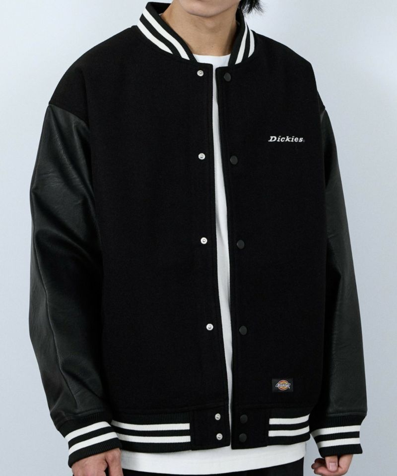 Dickies/ディッキーズ ロゴ刺繍 合成皮革切替 スタジアムジャンパー商品画像-10