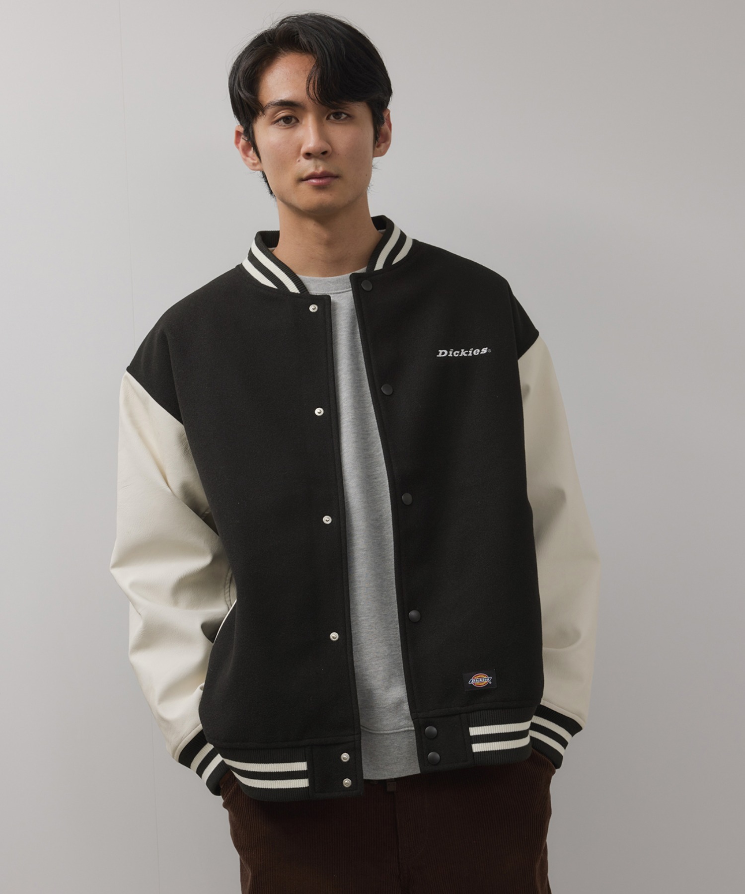 Dickies/ディッキーズ ロゴ刺繍 合成皮革切替 スタジアムジャンパー商品画像-13