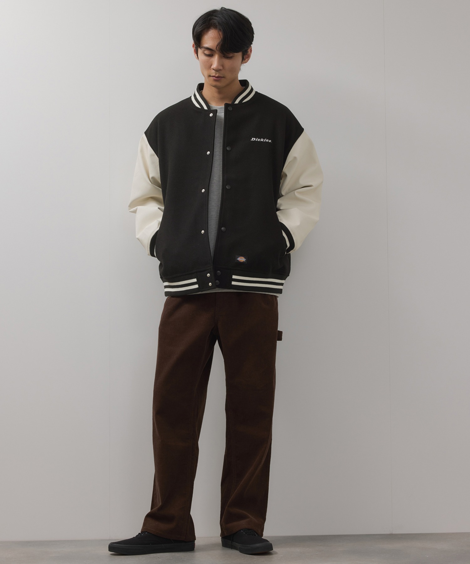 Dickies/ディッキーズ ロゴ刺繍 合成皮革切替 スタジアムジャンパー商品画像-15