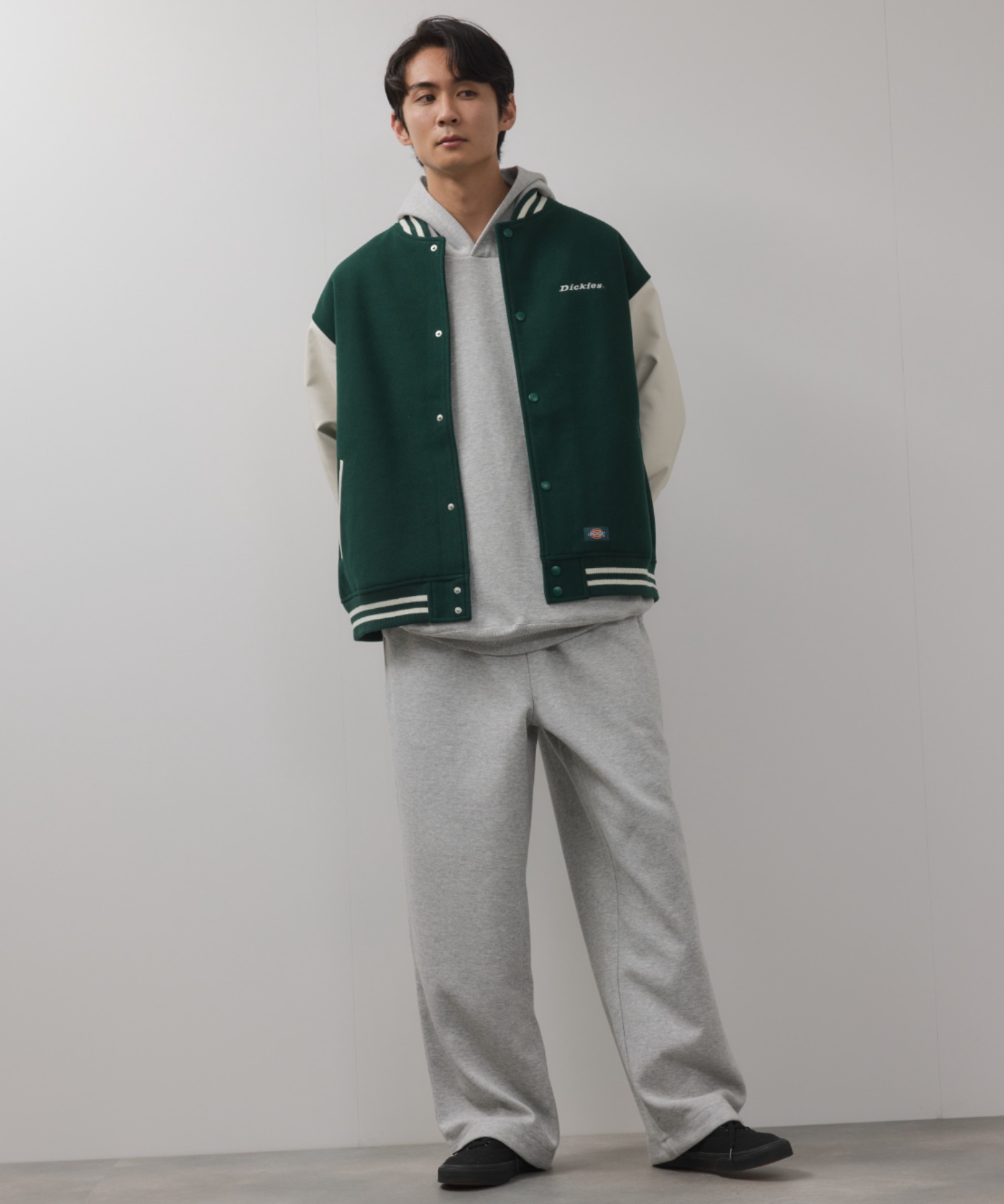 [値下げ]Dickies/ディッキーズ ロゴ刺繍 合成皮革切替 スタジアムジャンパー商品画像-21