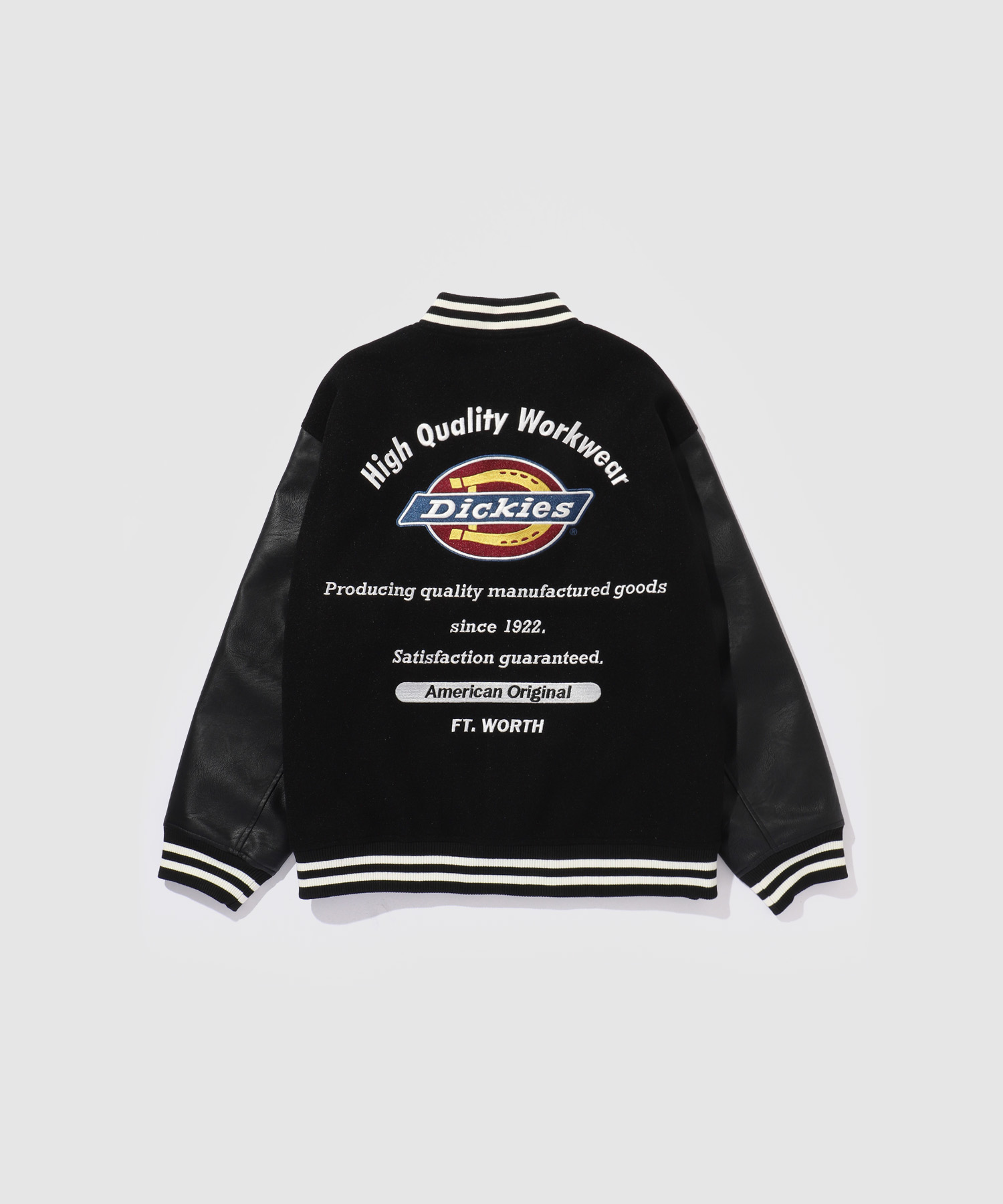 [値下げ]Dickies/ディッキーズ ロゴ刺繍 合成皮革切替 スタジアムジャンパー商品画像-22