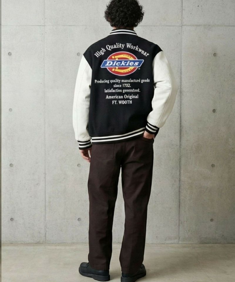 Dickies/ディッキーズ ロゴ刺繍 合成皮革切替 スタジアムジャンパー商品画像-22