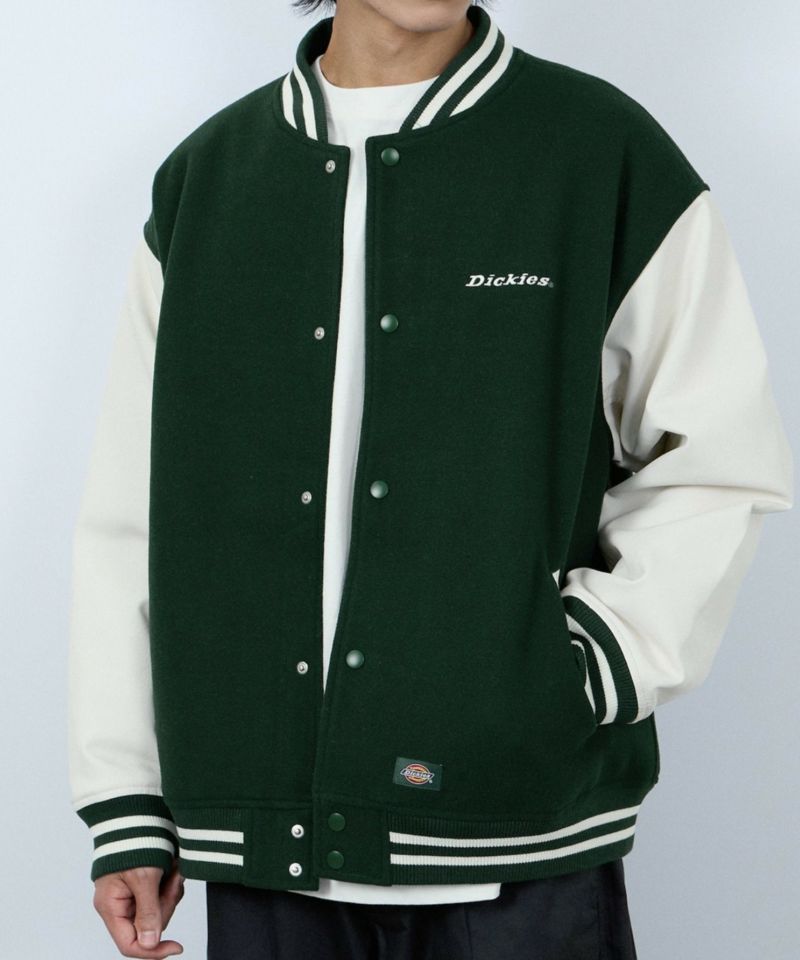 Dickies/ディッキーズ ロゴ刺繍 合成皮革切替 スタジアムジャンパー商品画像-23