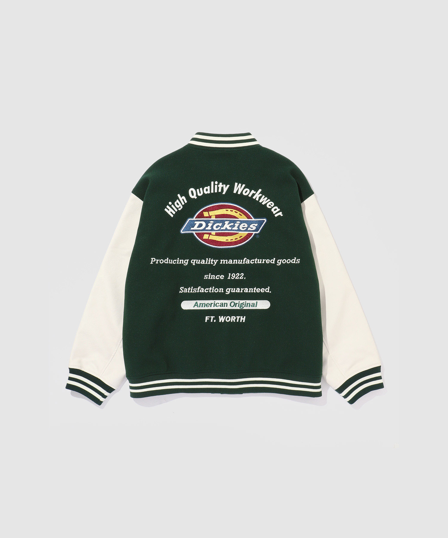 [値下げ]Dickies/ディッキーズ ロゴ刺繍 合成皮革切替 スタジアムジャンパー商品画像-24