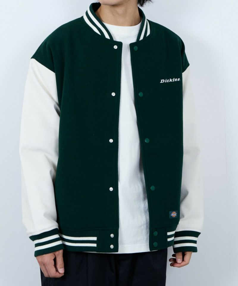 Dickies/ディッキーズ ロゴ刺繍 合成皮革切替 スタジアムジャンパー商品画像-24