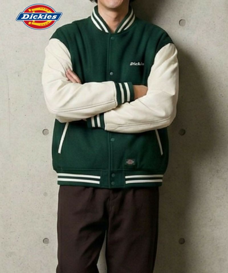 Dickies/ディッキーズ ロゴ刺繍 合成皮革切替 スタジアムジャンパー商品画像-26