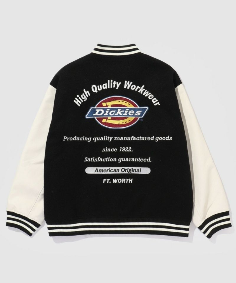Dickies/ディッキーズ ロゴ刺繍 合成皮革切替 スタジアムジャンパー