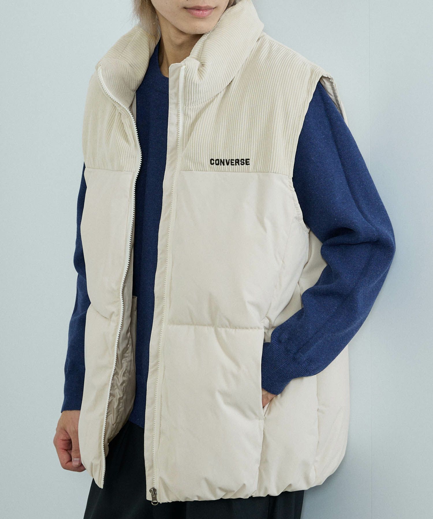 CONVERSE 切替中綿ベスト メンズ商品画像-1