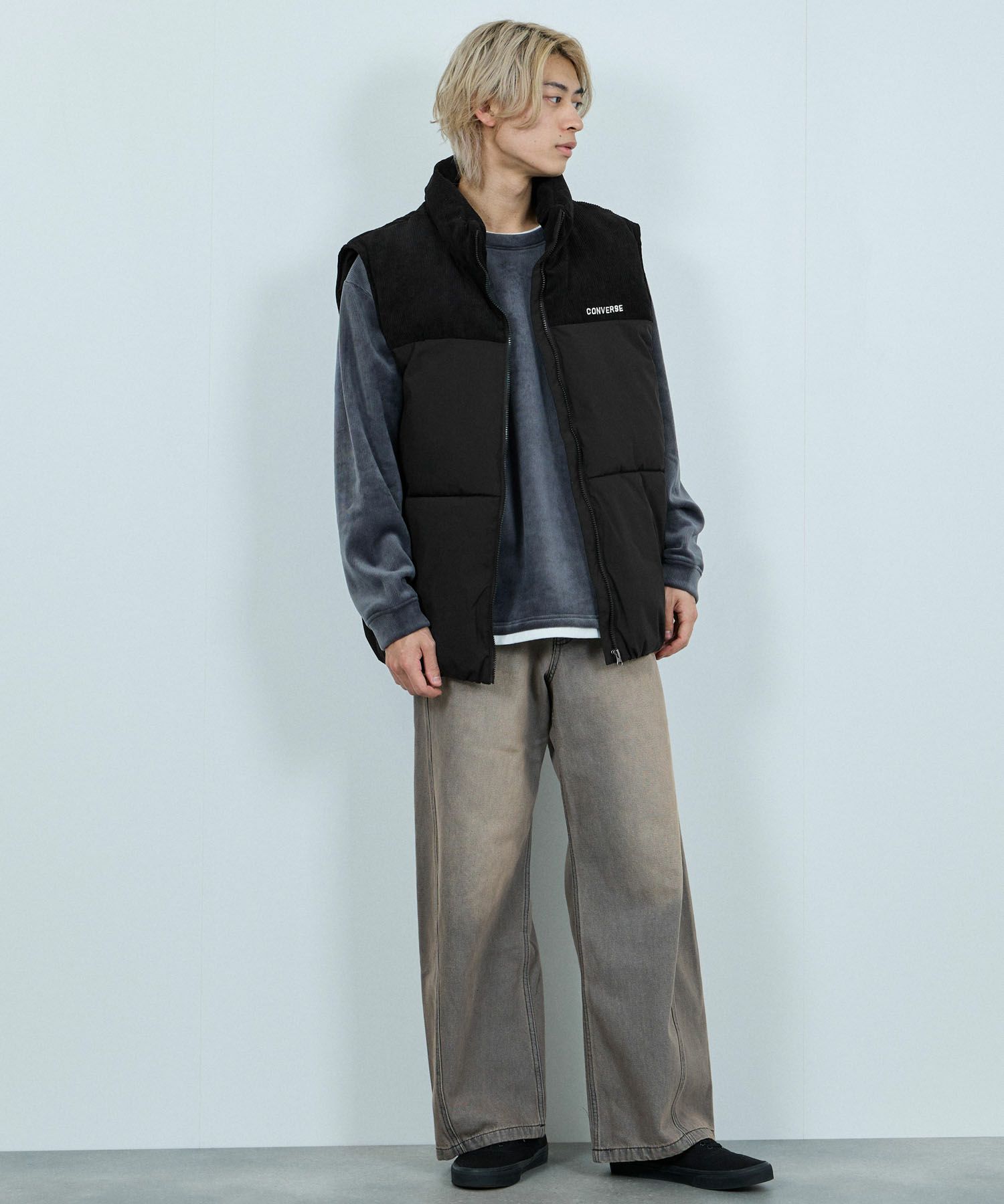 CONVERSE 切替中綿ベスト メンズ商品画像-7