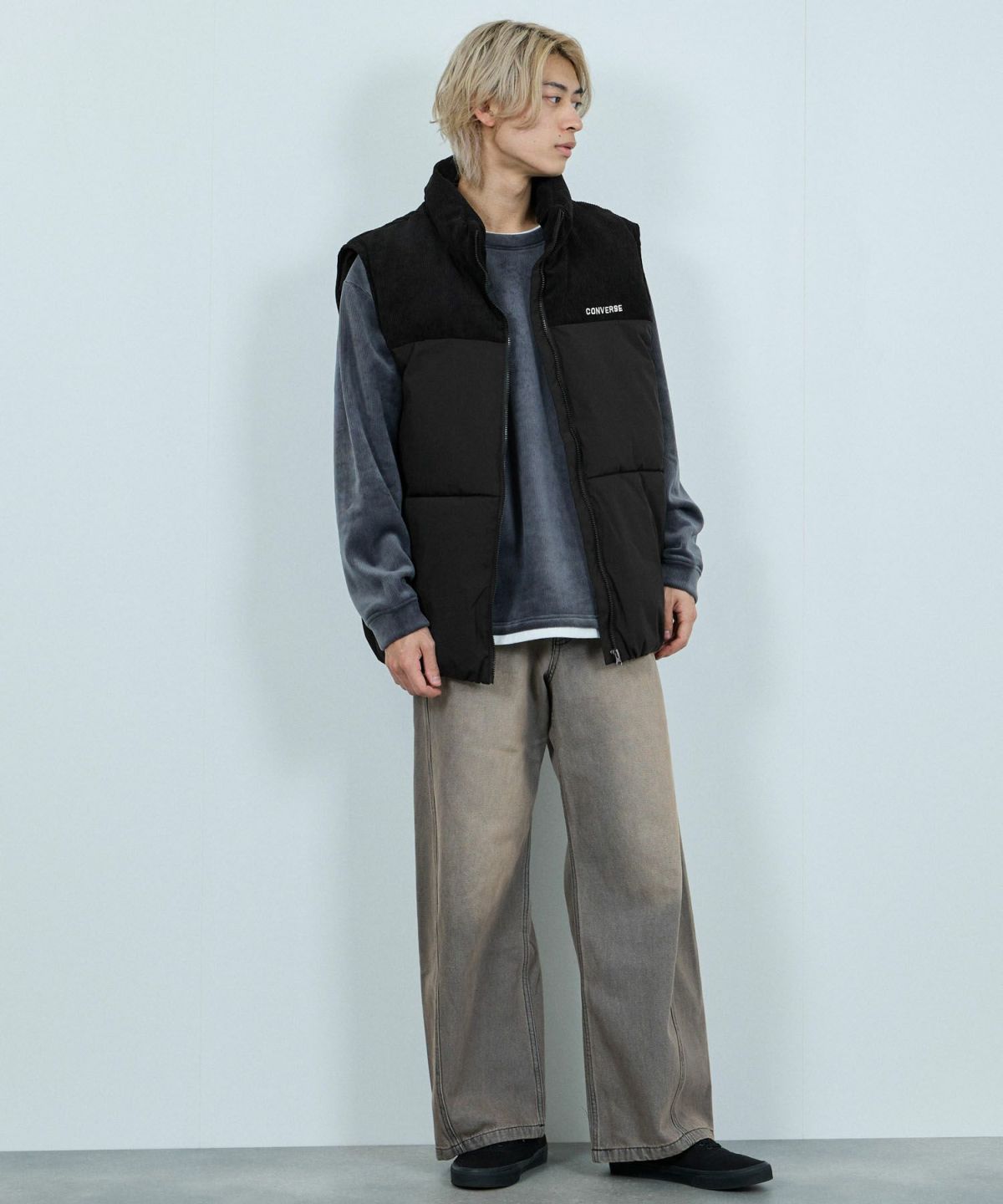 CONVERSE 切替中綿ベスト メンズ