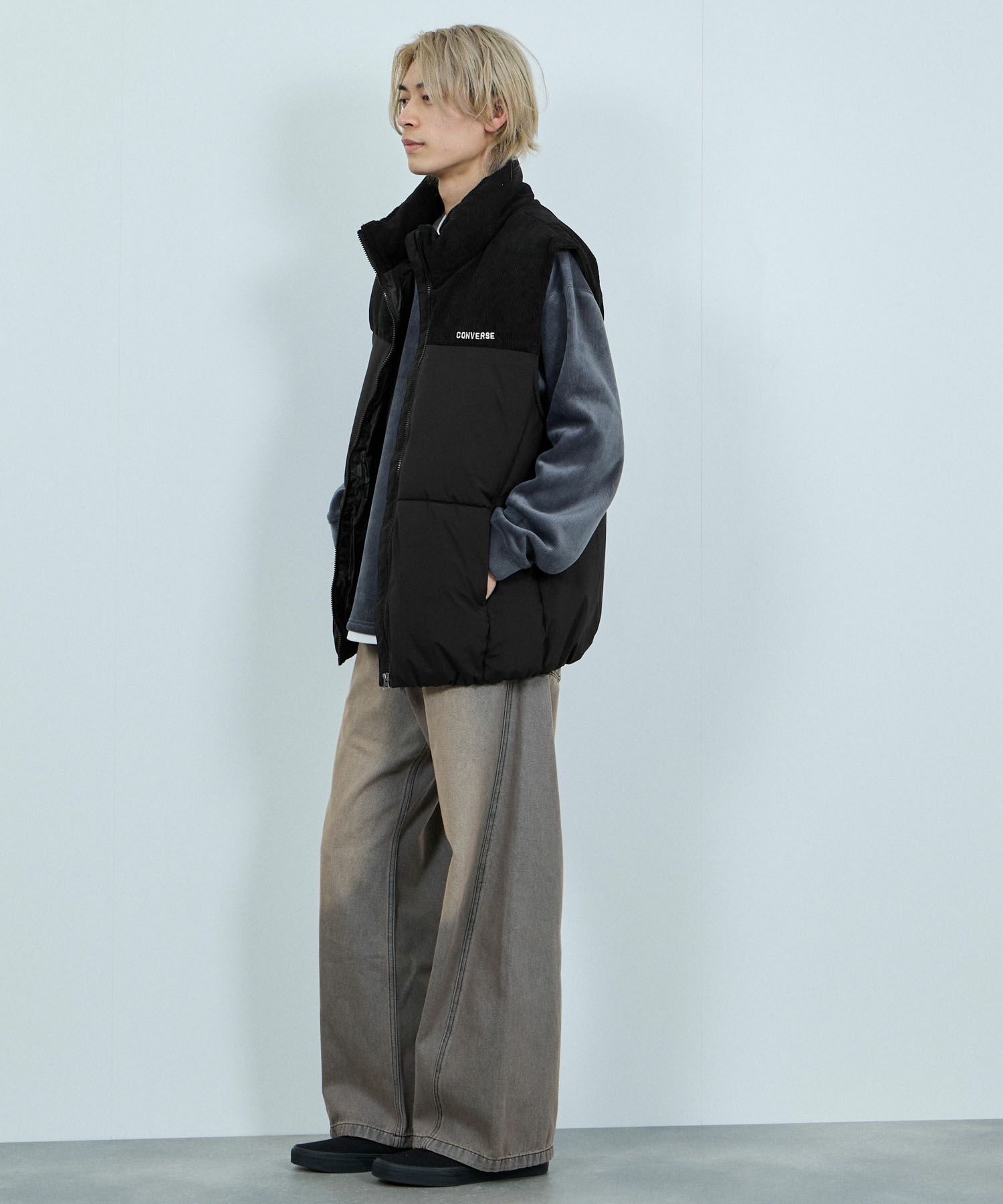 CONVERSE 切替中綿ベスト メンズ商品画像-8