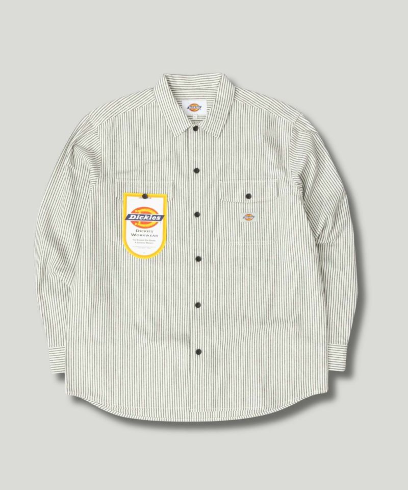 Dickies ヒッコリーストライプ ワークシャツ フラップポケット仕様商品画像-2