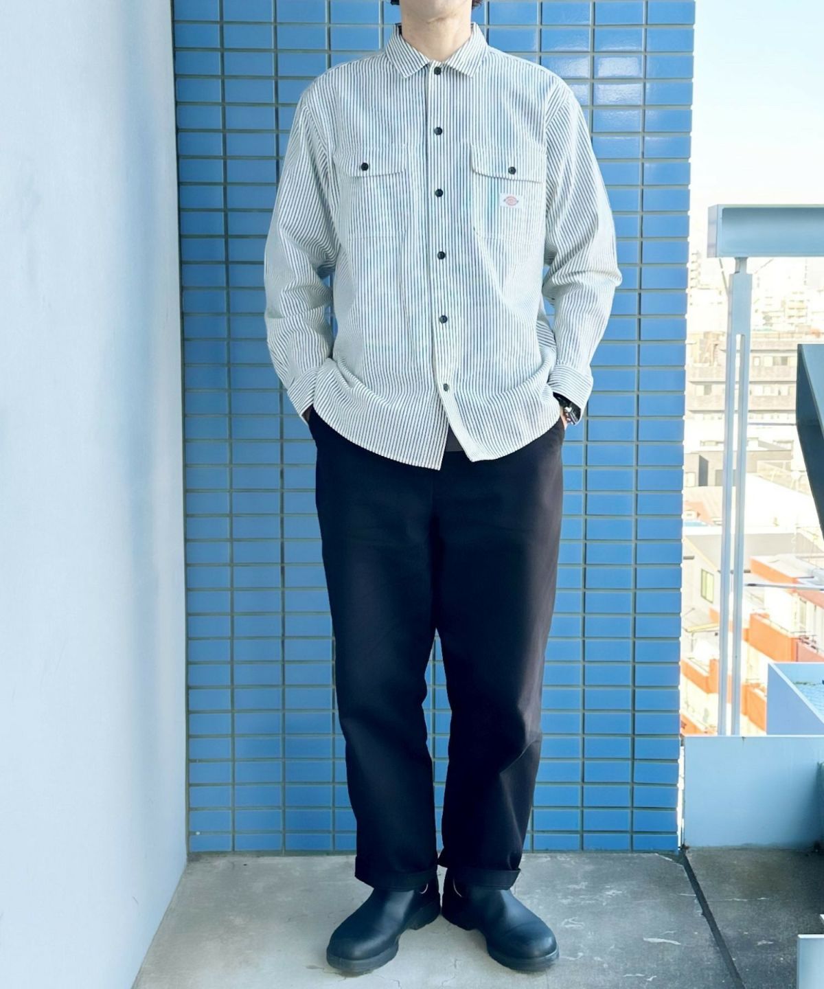 Dickies ストライプワークシャツ メンズ