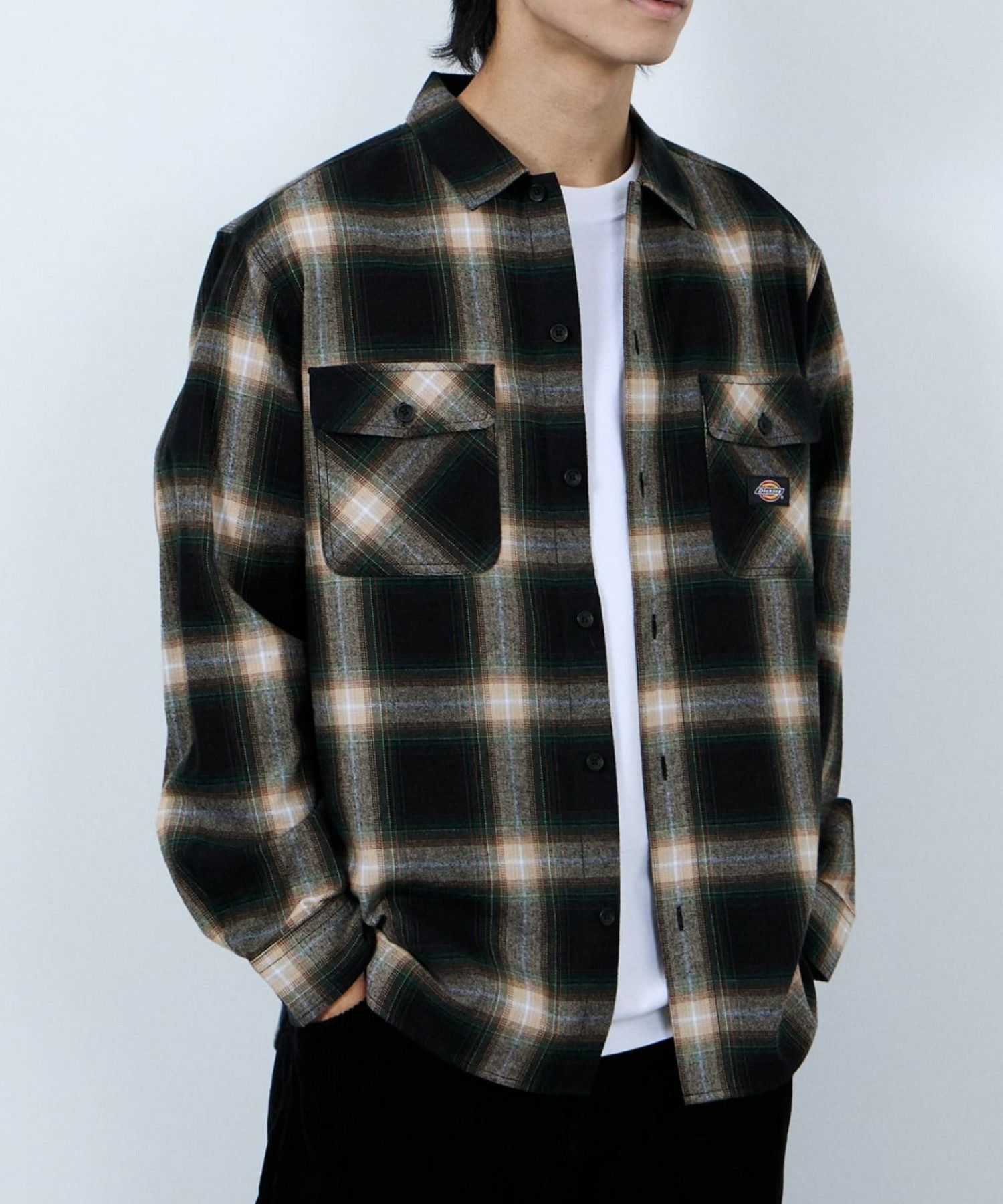[値下げ]【別注】Dickies 100% Cotton Plaid Work Shirt Long Sleeve Unisex 綿100%チェック柄ワークシャツ ユニセックス メンズ商品画像-6