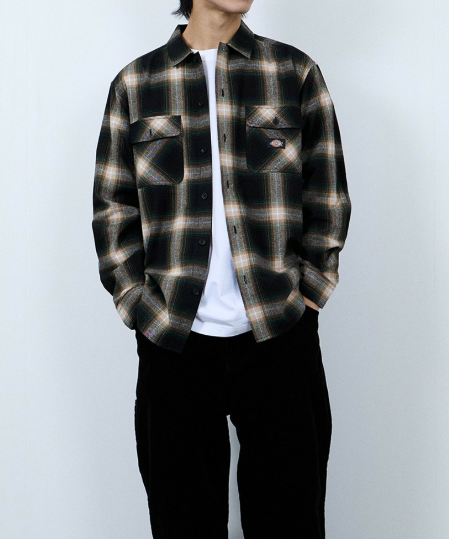 [値下げ]【別注】Dickies 100% Cotton Plaid Work Shirt Long Sleeve Unisex 綿100%チェック柄ワークシャツ ユニセックス メンズ商品画像-7