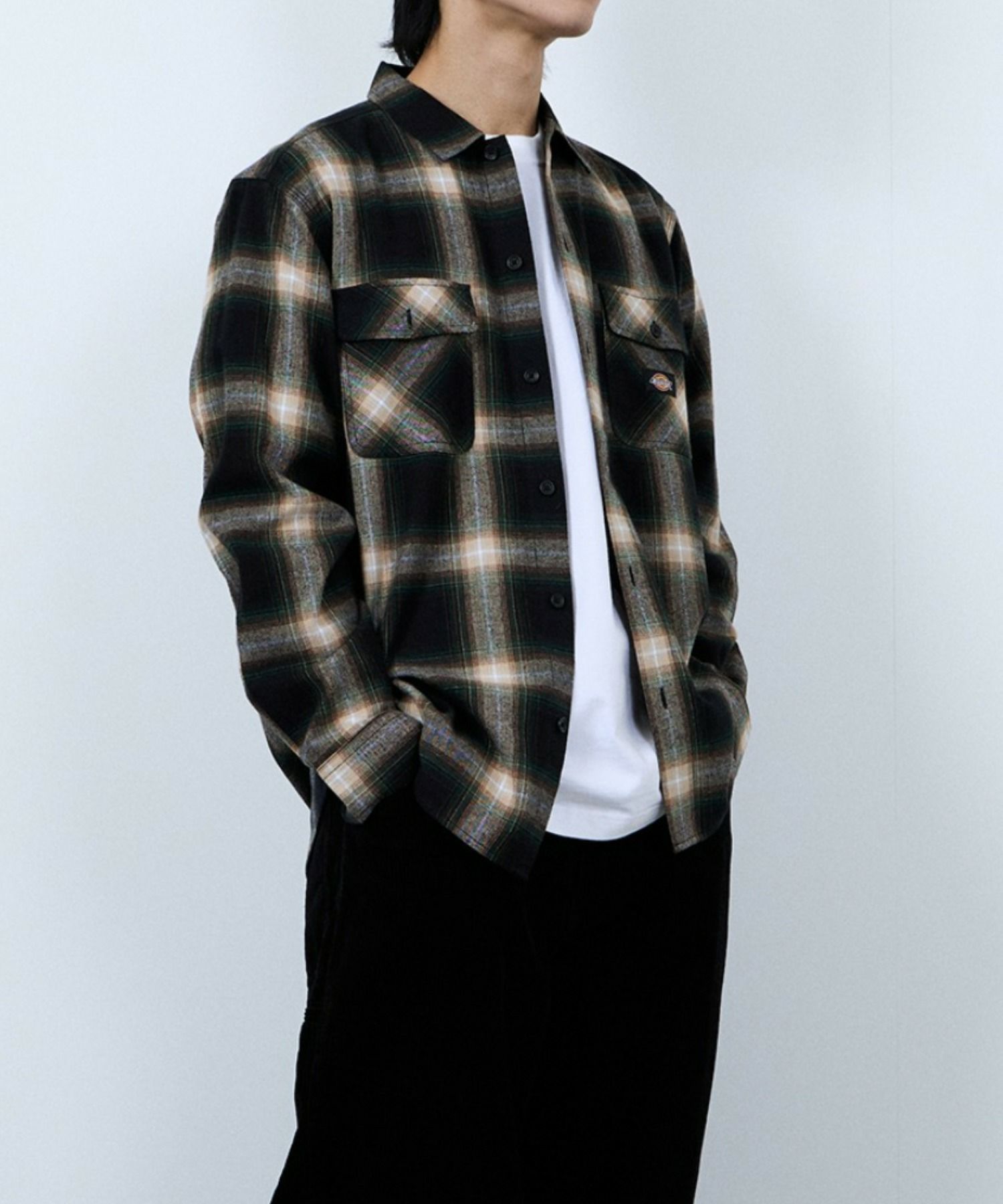 [値下げ]【別注】Dickies 100% Cotton Plaid Work Shirt Long Sleeve Unisex 綿100%チェック柄ワークシャツ ユニセックス メンズ商品画像-8