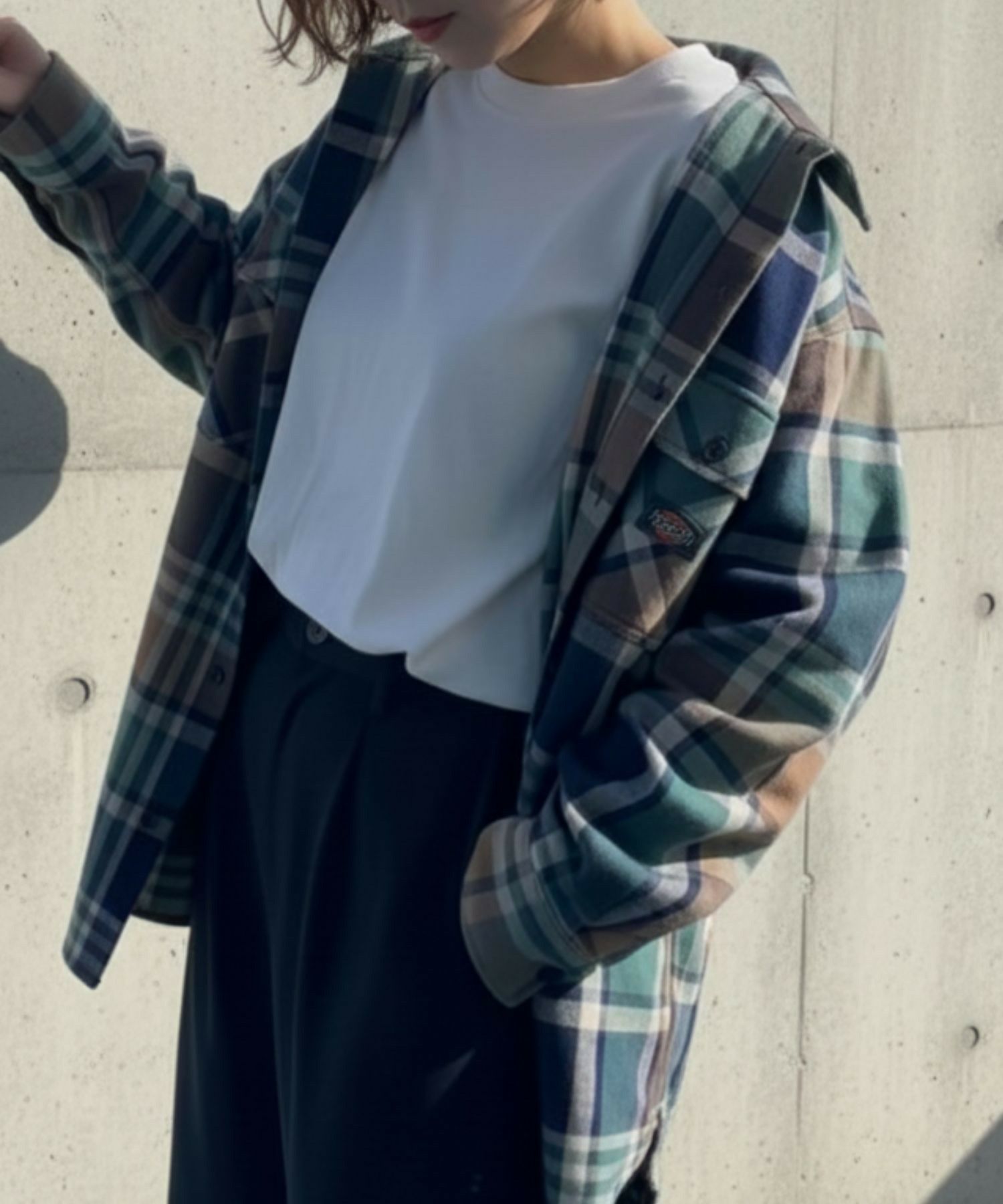 【別注】Dickies 100% Cotton Plaid Work Shirt Long Sleeve Unisex 綿100%チェック柄ワークシャツ ユニセックス メンズ商品画像-10