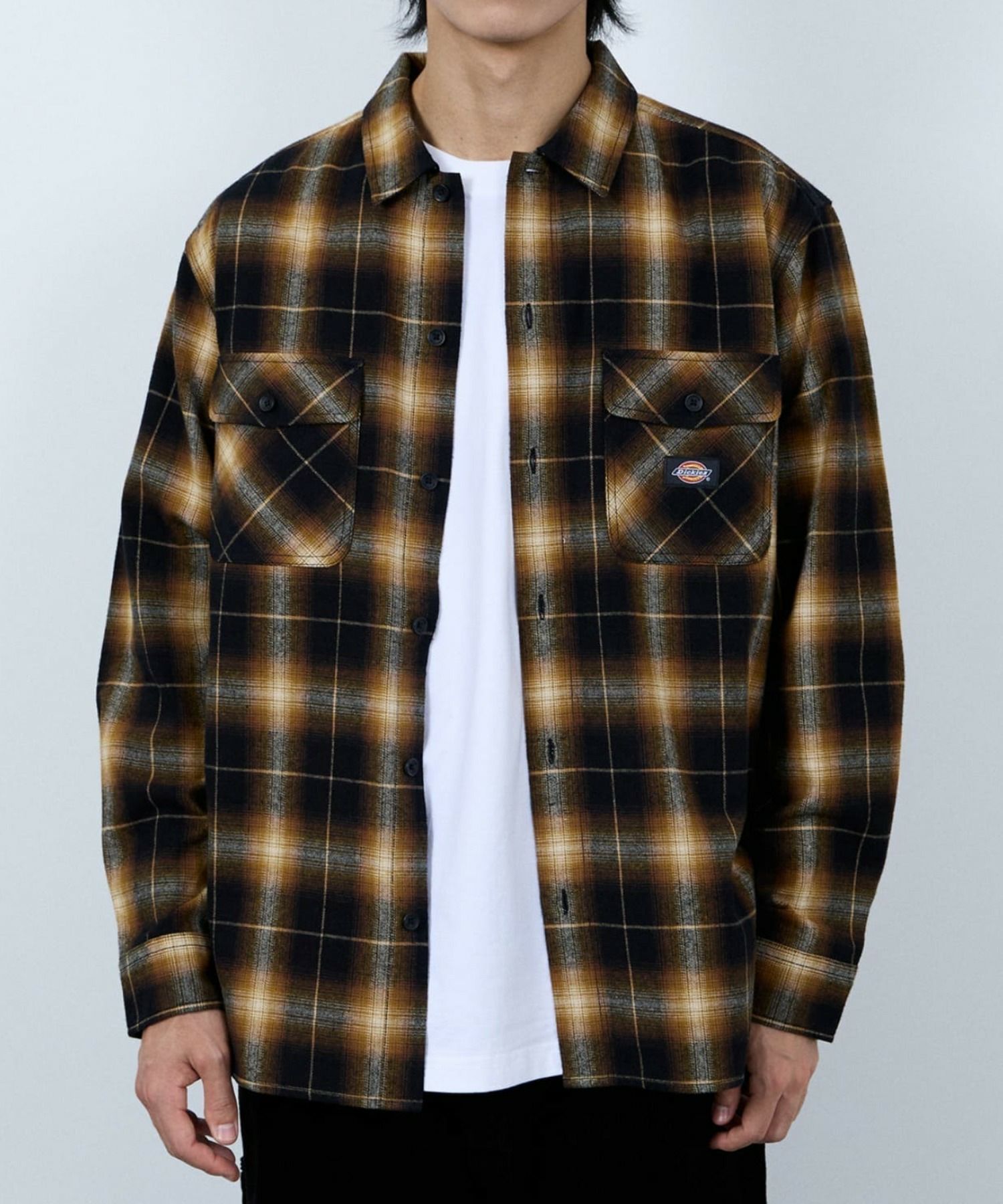 [値下げ]【別注】Dickies 100% Cotton Plaid Work Shirt Long Sleeve Unisex 綿100%チェック柄ワークシャツ ユニセックス メンズ商品画像-16