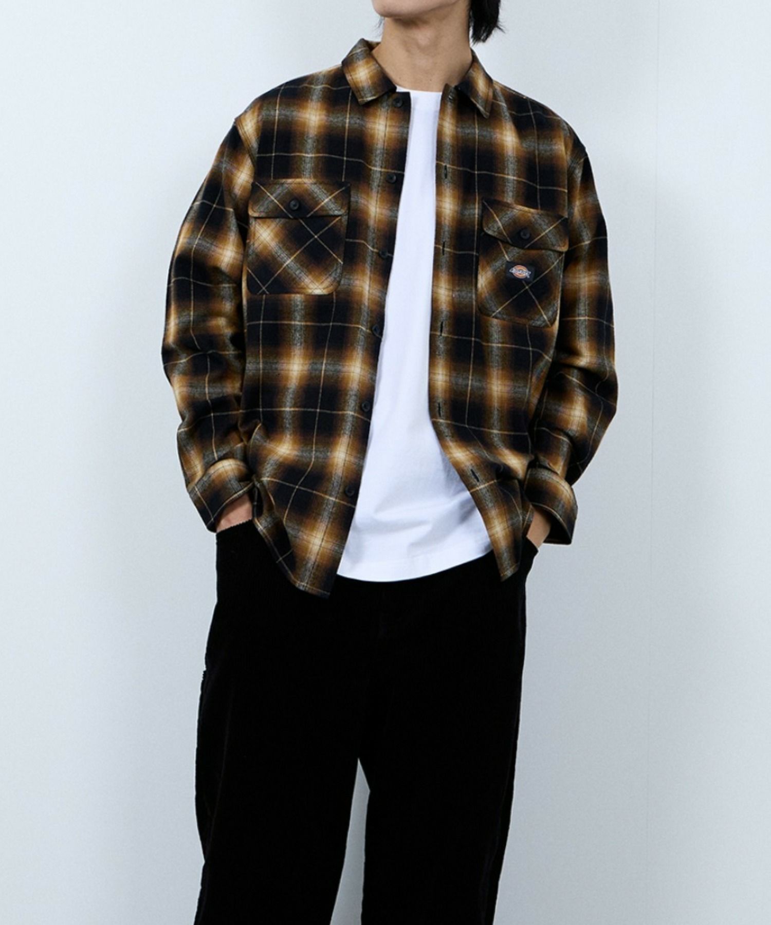 【別注】Dickies 100% Cotton Plaid Work Shirt Long Sleeve Unisex 綿100%チェック柄ワークシャツ ユニセックス メンズ商品画像-18