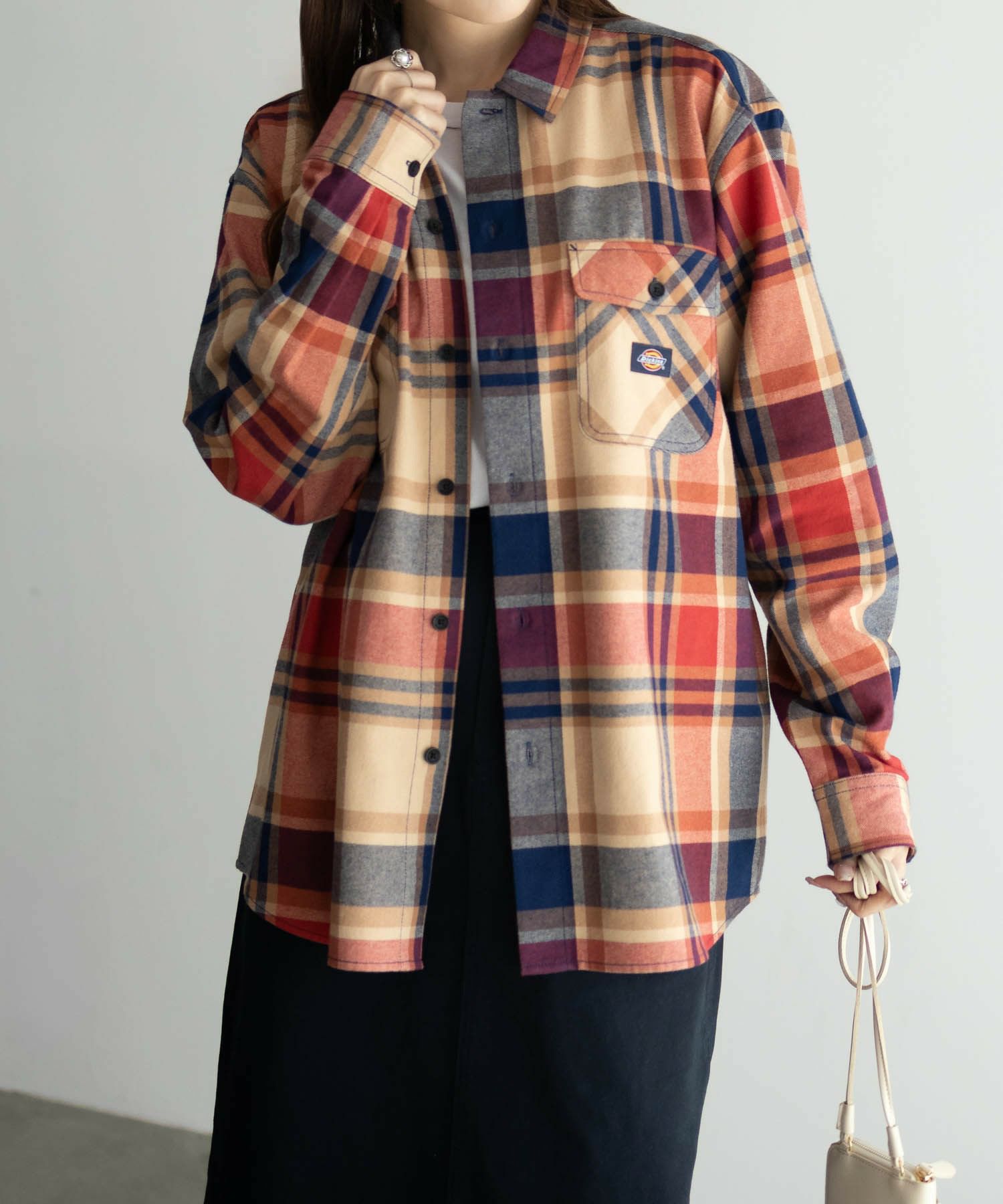 【別注】Dickies 100% Cotton Plaid Work Shirt Long Sleeve Unisex 綿100%チェック柄ワークシャツ ユニセックス メンズ商品サムネイル-20