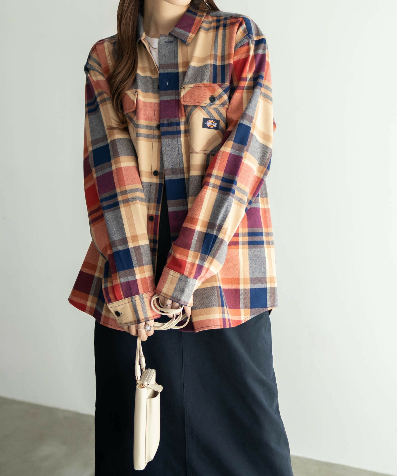 【別注】Dickies 100% Cotton Plaid Work Shirt Long Sleeve Unisex 綿100%チェック柄ワークシャツ ユニセックス メンズ商品サムネイル-21