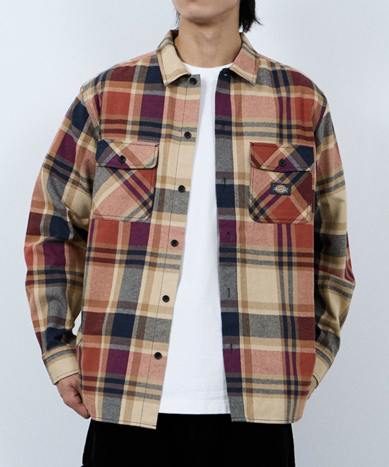 [値下げ]【別注】Dickies 100% Cotton Plaid Work Shirt Long Sleeve Unisex 綿100%チェック柄ワークシャツ ユニセックス メンズ商品画像-22