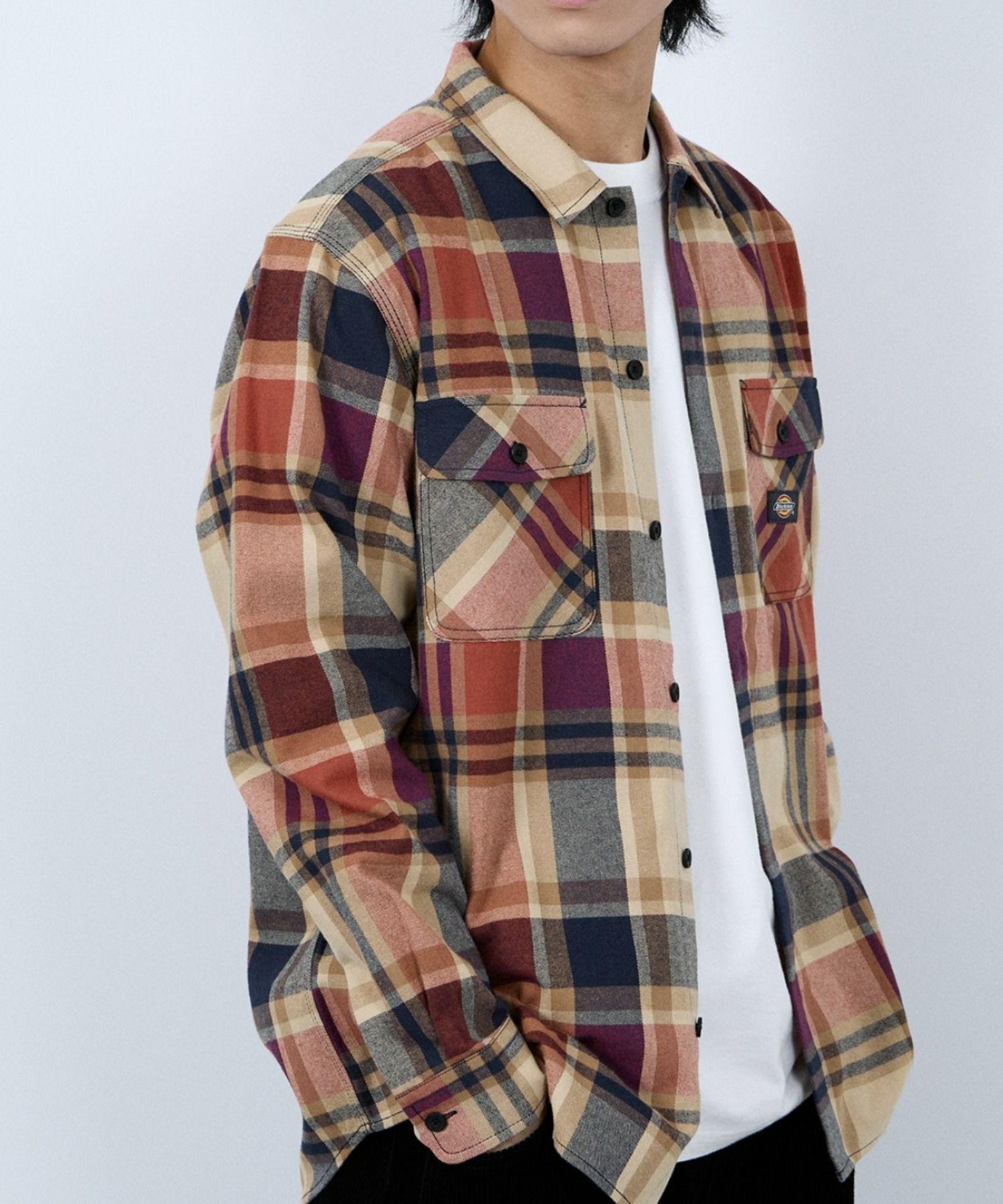 【別注】Dickies 100% Cotton Plaid Work Shirt Long Sleeve Unisex 綿100%チェック柄ワークシャツ ユニセックス メンズ商品画像-23